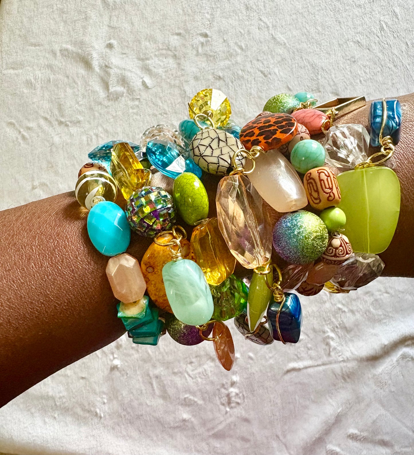 Alicia Bracelet Stack of 7| Size 7.75 Inch Stretch Bracelets