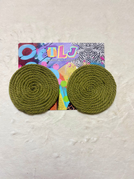 Cinnamon Stud Earrings - Opulent Olive