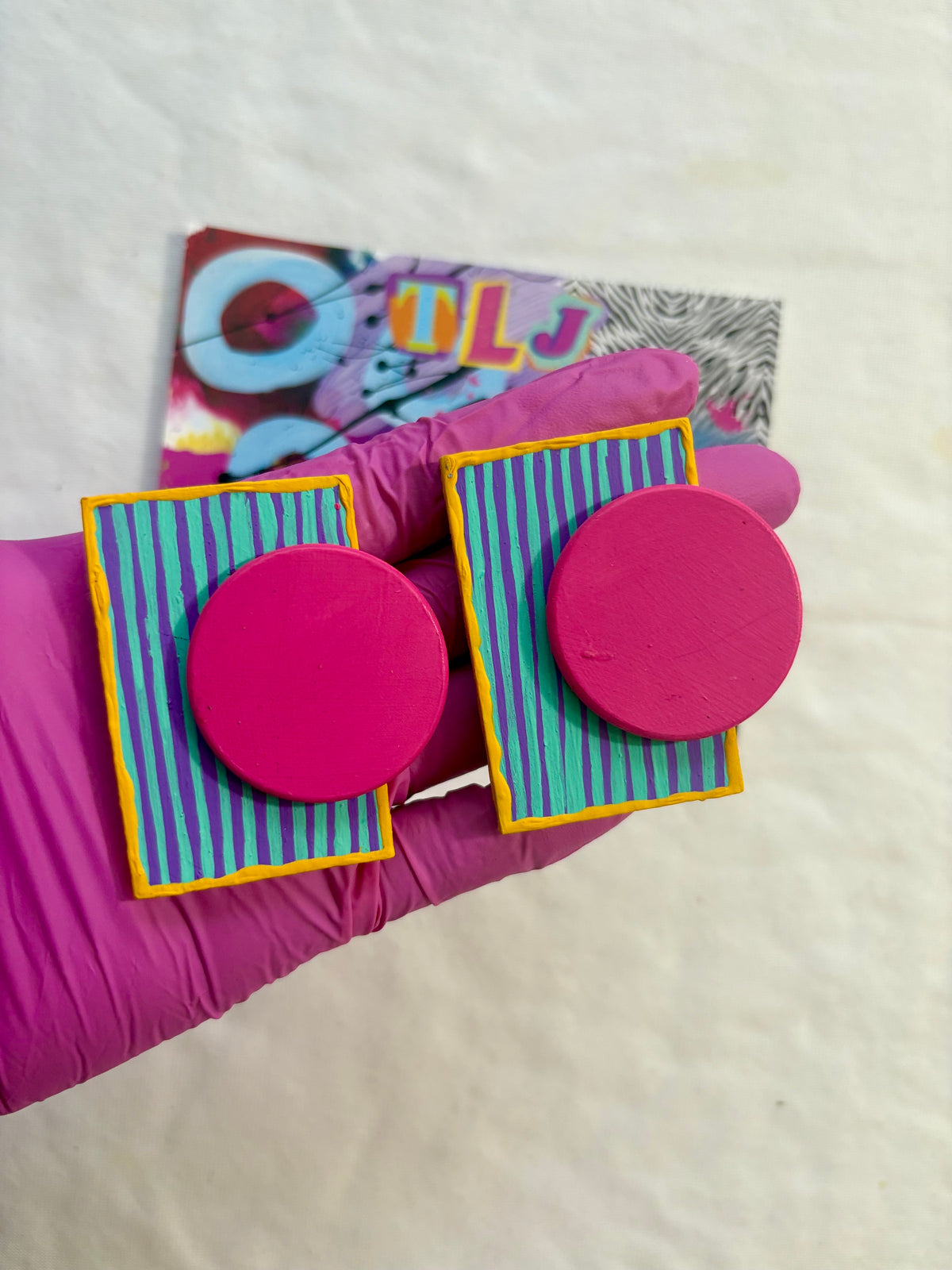 Ashlyn Stud Earring - Pink & Patina