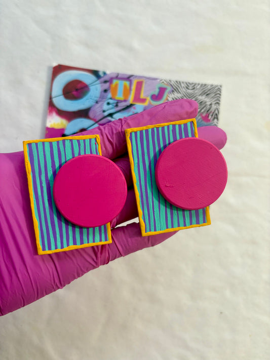 Ashlyn Stud Earring - Pink & Patina