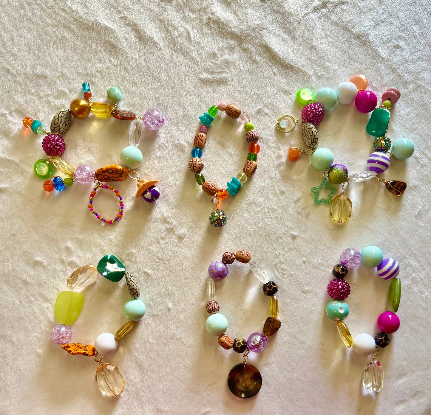 Makayla Bracelet Stack of 6| Size 7.75 Inch Stretch Bracelets