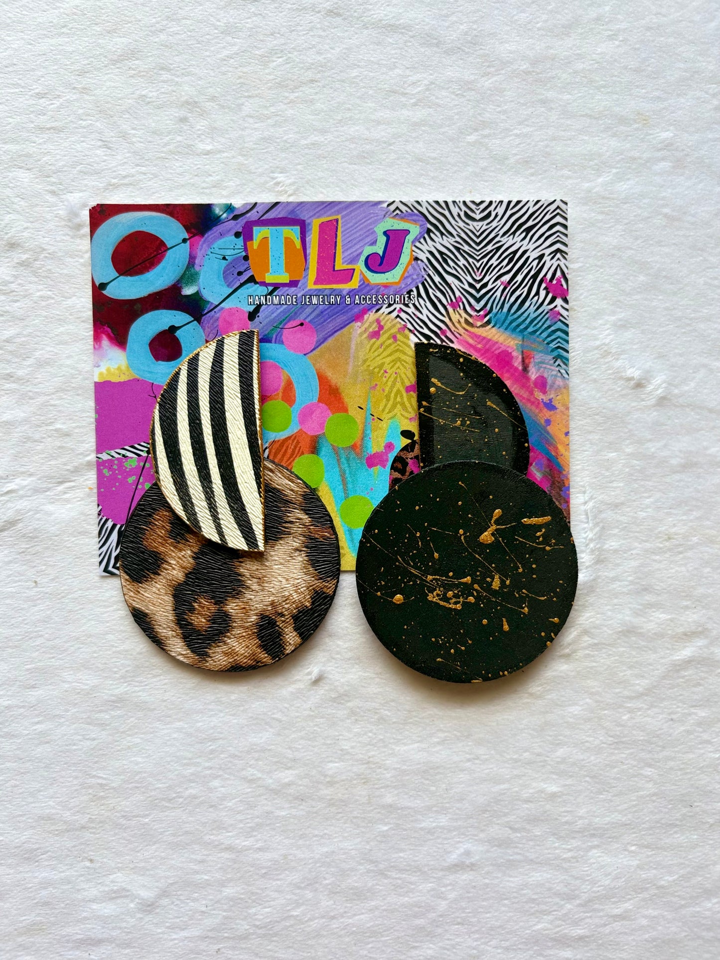 Luna Stud Earrings- Leopard & Zebra
