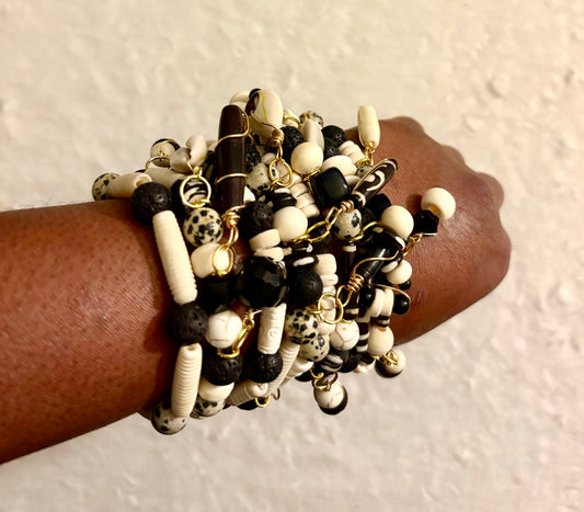 Royal Bracelet Stack of 8 |Size 7.75 Inch Stretch Bracelets