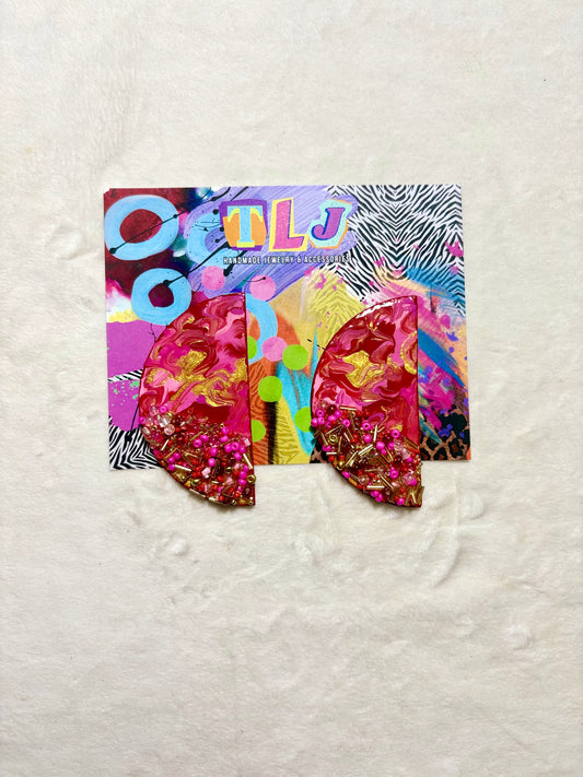 Candied Apple Half Stud Earrings- Romance