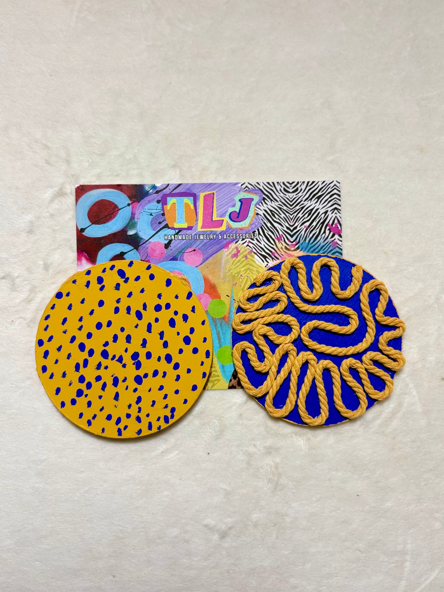 Journee Stud Earrings - Brilliant Blue- 3.5 Inches