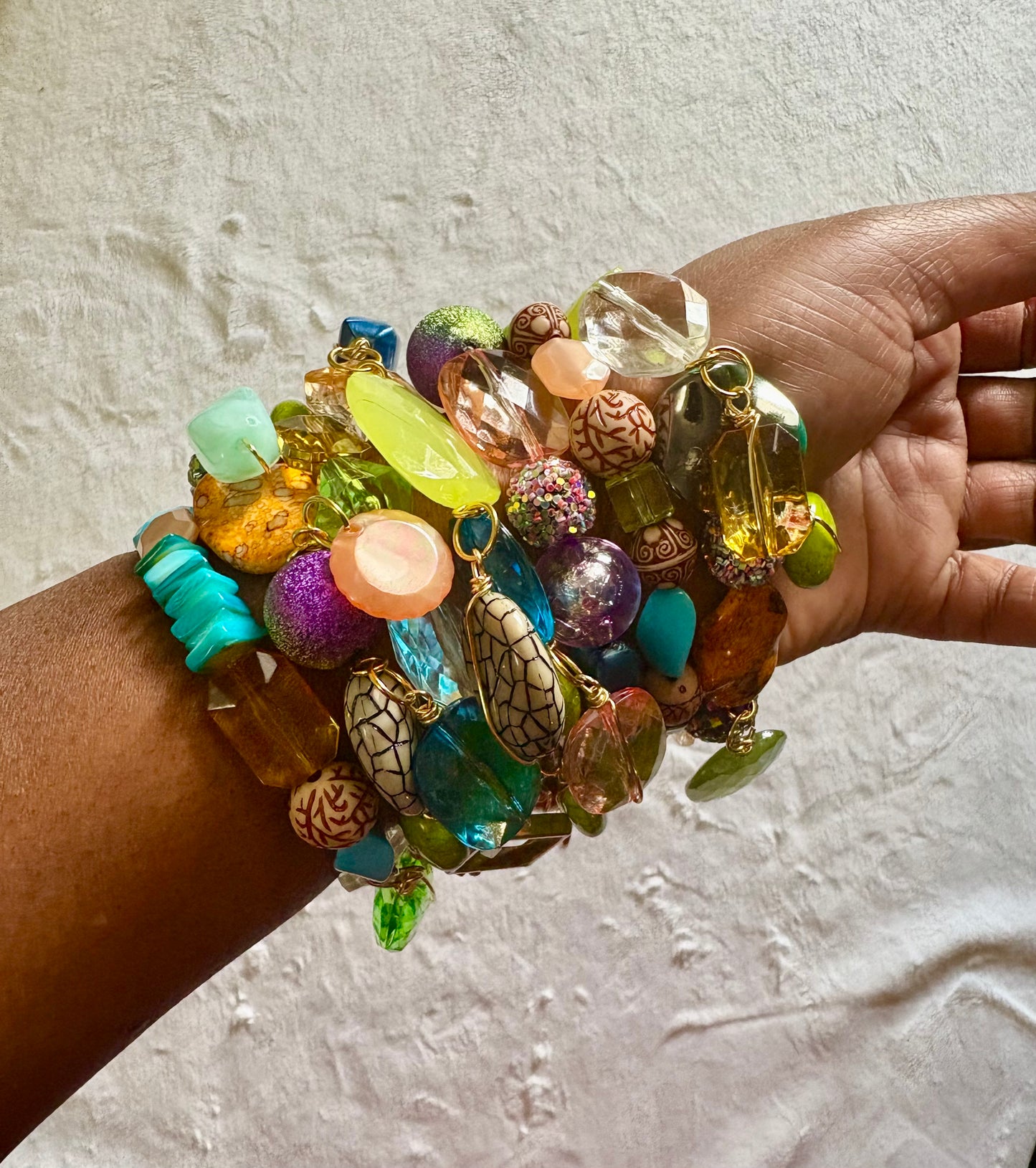 Alicia Bracelet Stack of 7| Size 7.75 Inch Stretch Bracelets