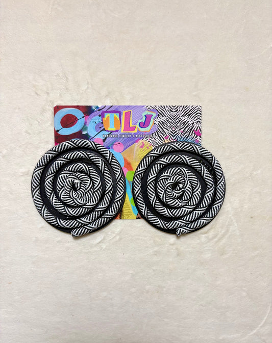 Cinnamon Stud Earrings -Bold Black 3.5 inches *Prototype Markdown