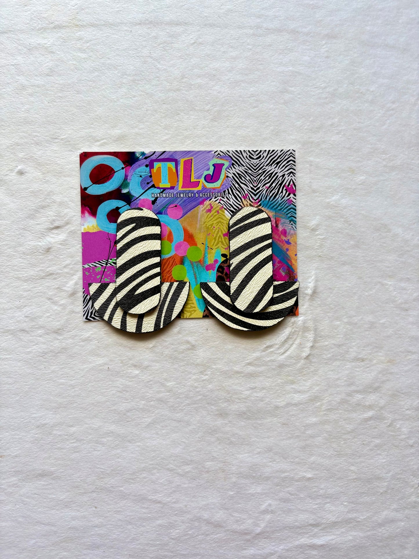 Petra Stud Earrings- Zebra Print