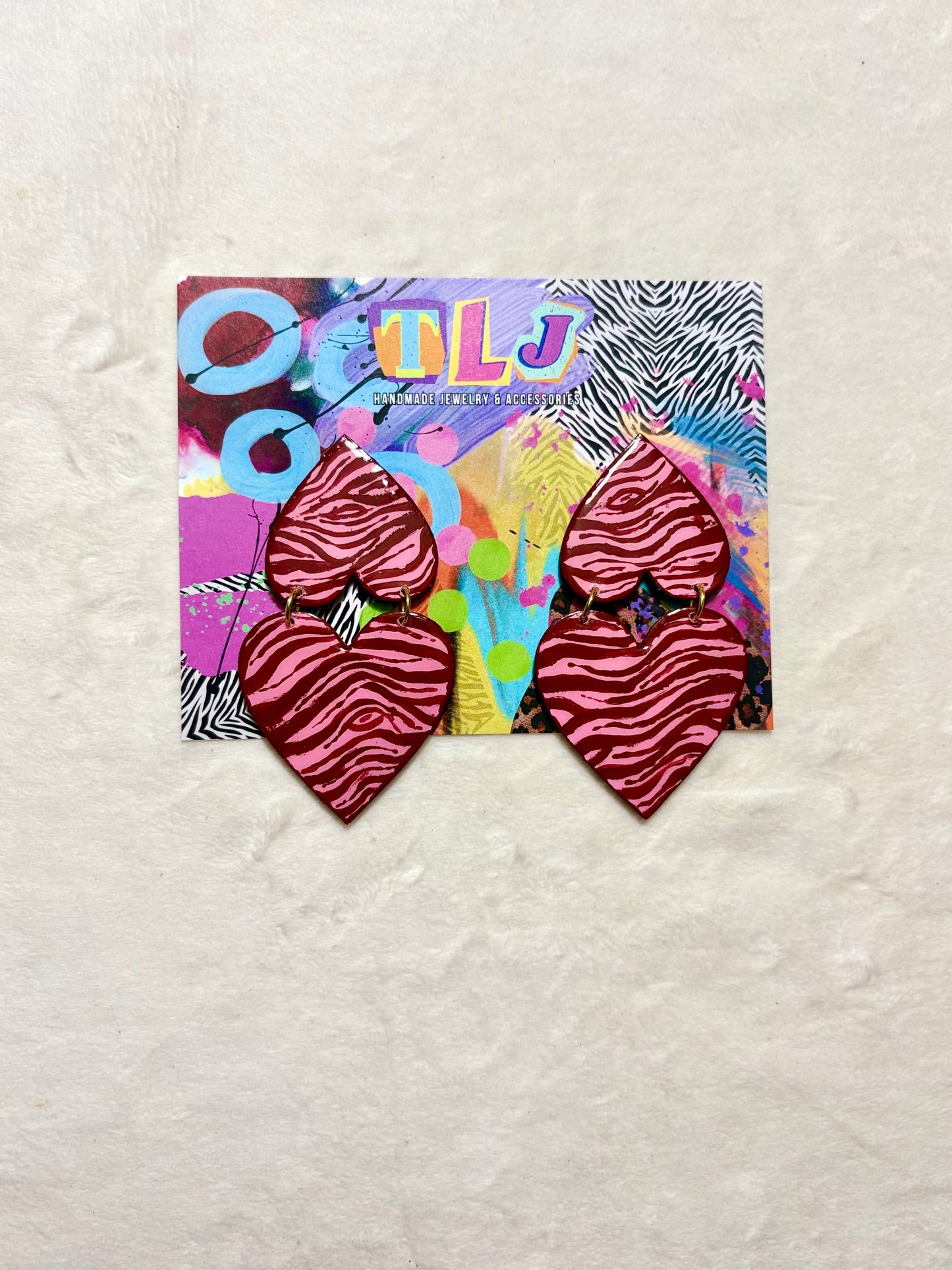 Two Hearts Dangle Earrings