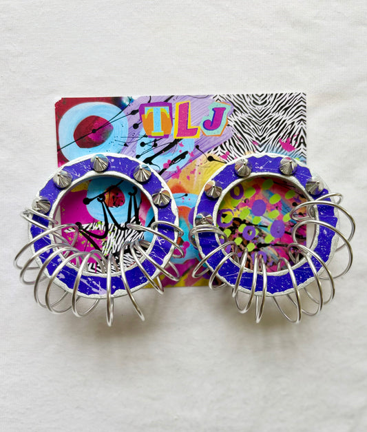 Luna Hoops Stud Earrings - Purple Reign