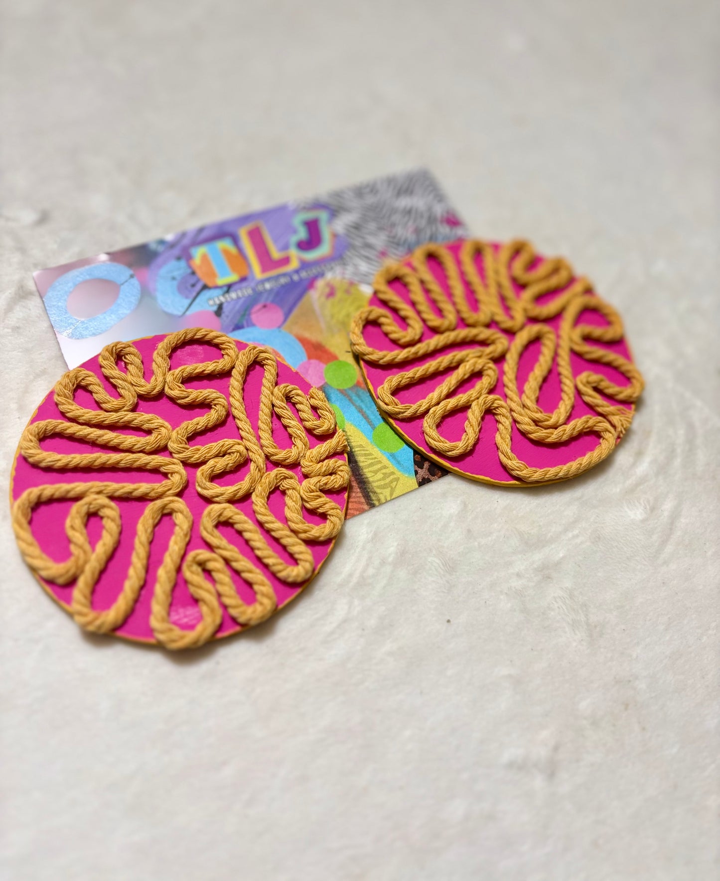 Journee Stud Earrings - Passion Pink- 3.5 Inches