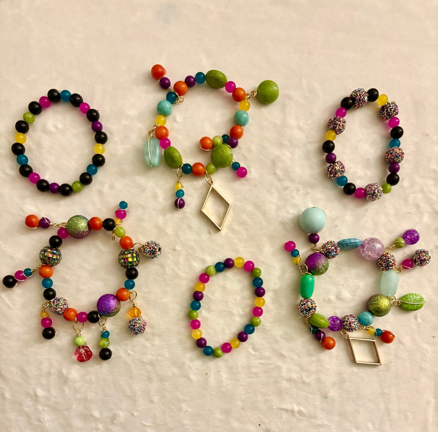 Jamila Bracelet Stack of 6 |Size 7.75 Inch Stretch Bracelets