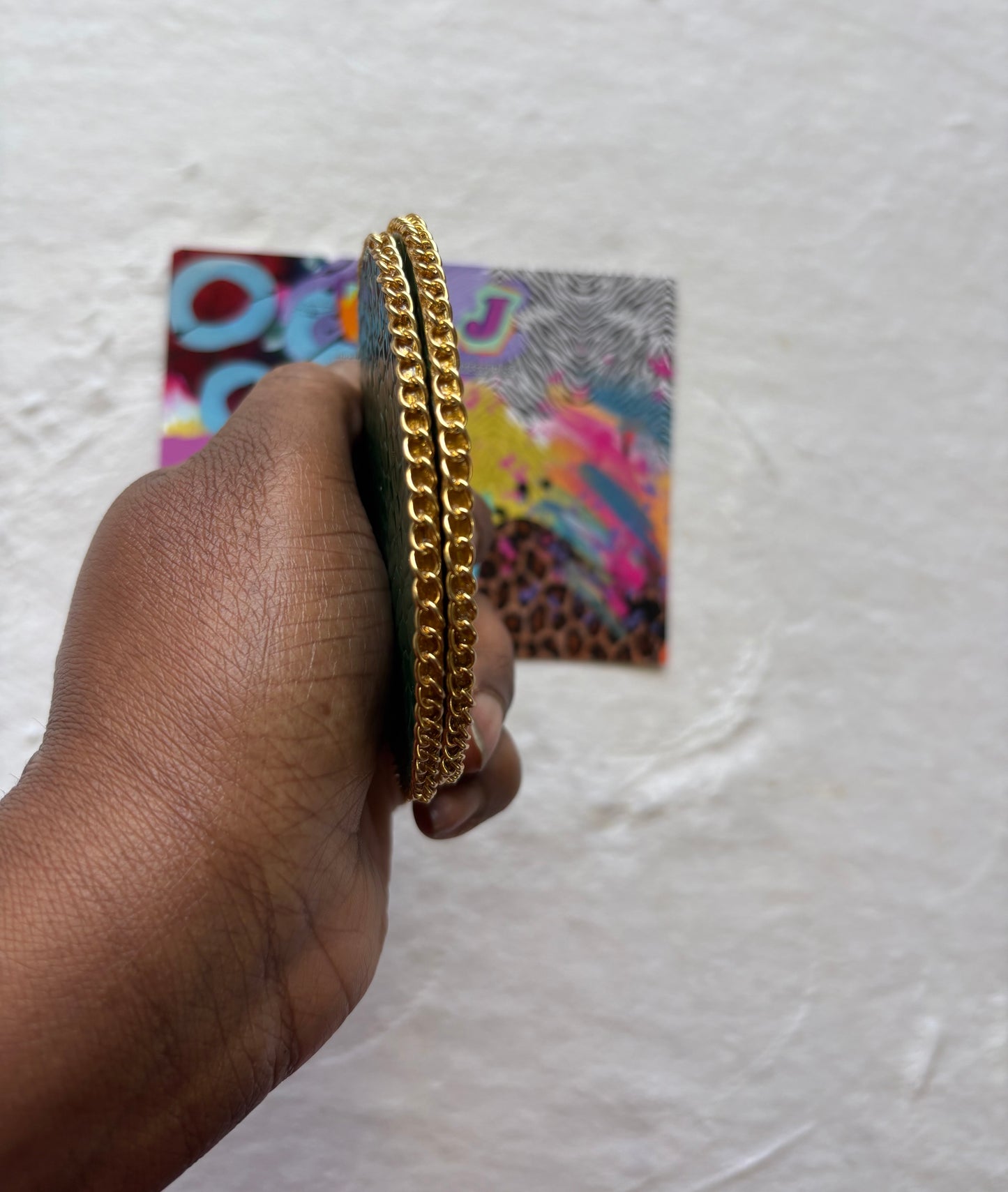 Emerald Crocodile Statement Stud -MTO Earrings 3.5 Inches