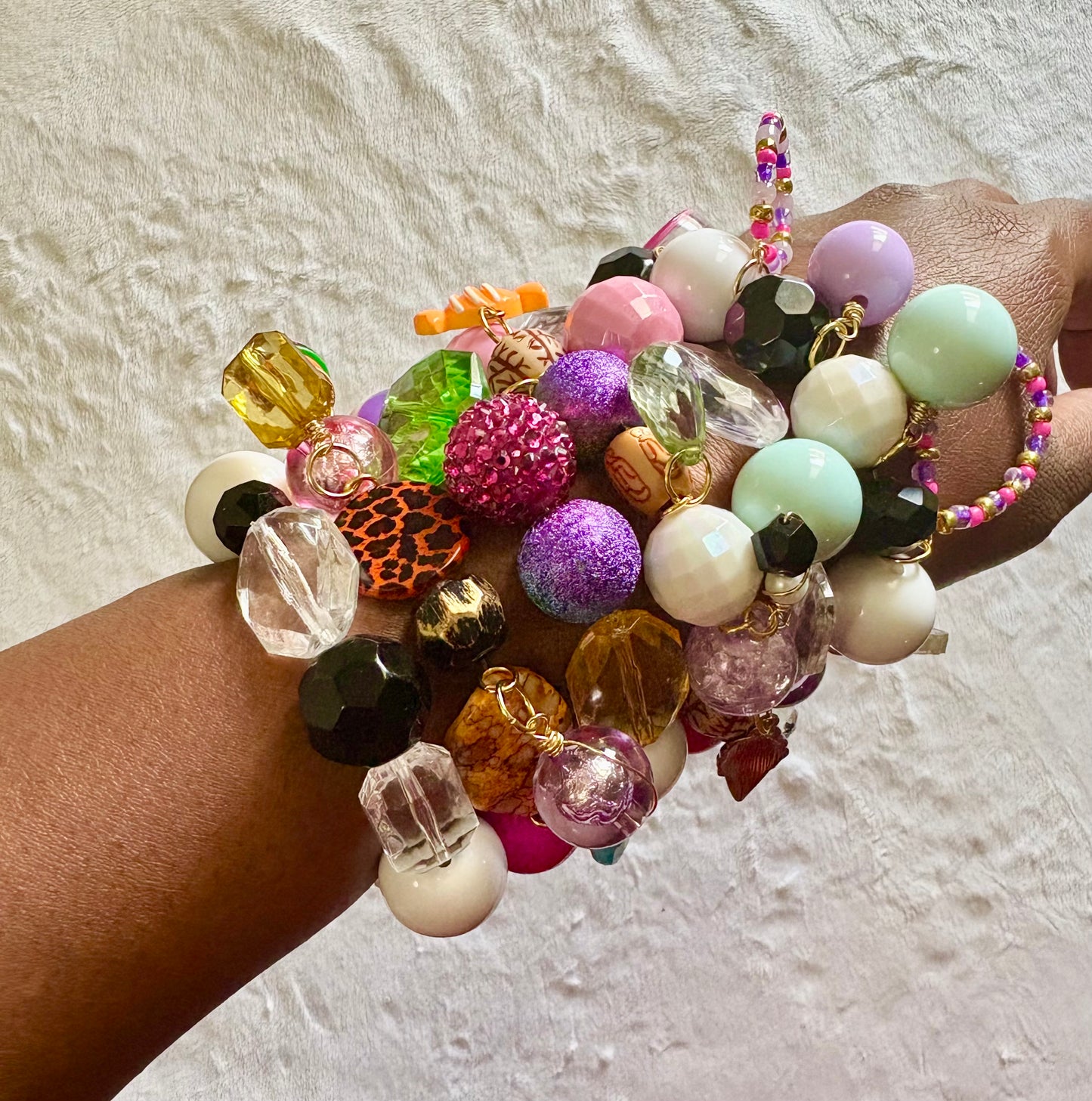 Jada Bracelet Stack of 6| Size 7.75 Inch Stretch Bracelets