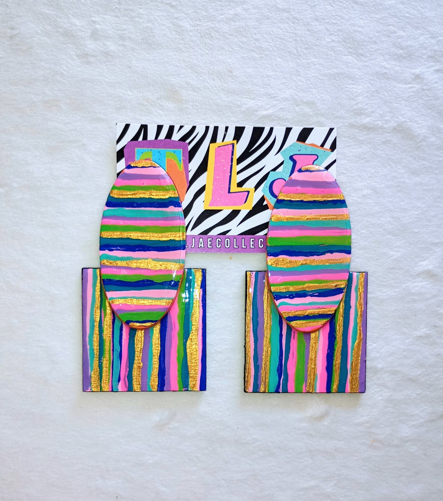 Abstract Stripes Stud Earrings