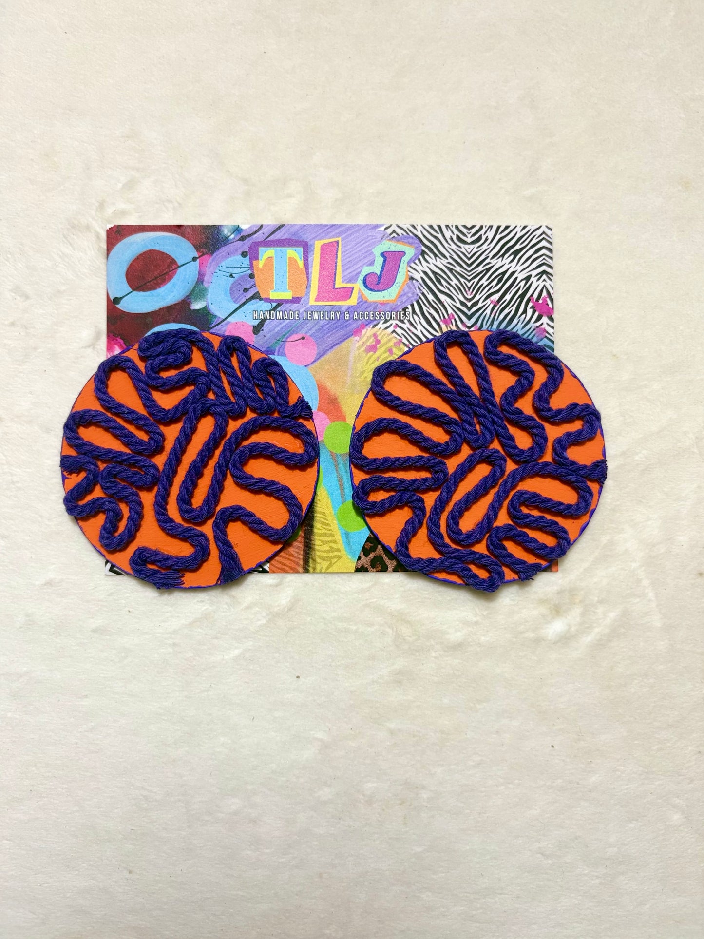 Journee Stud Earrings - -Optimal Orange 3 inch Mid Size