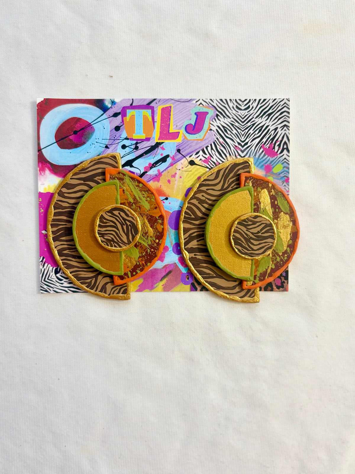 Artful Autumn Art Deco Stud Earrings