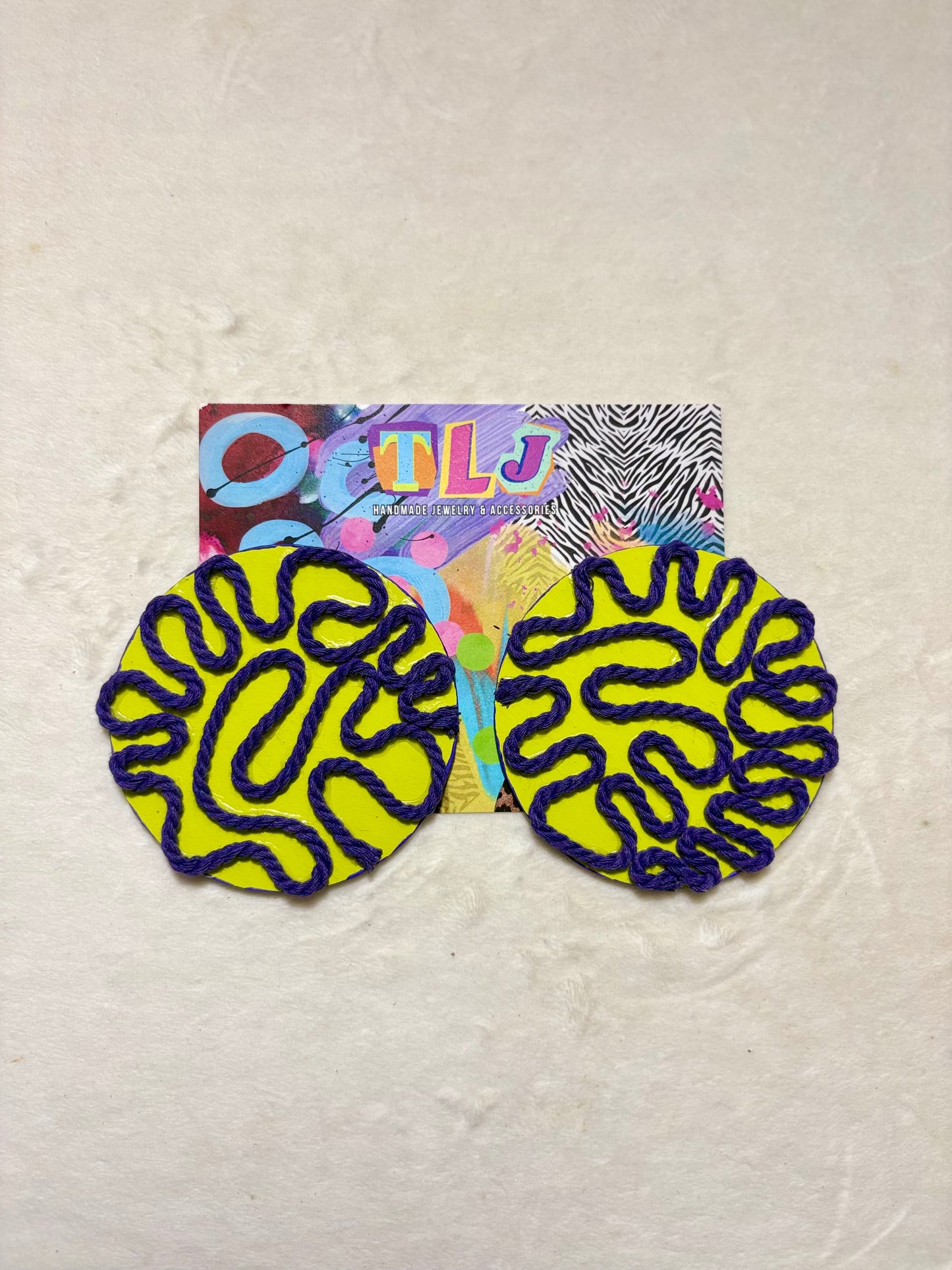 Journee Stud Earrings - Gleeful Green- 3.5 Inches