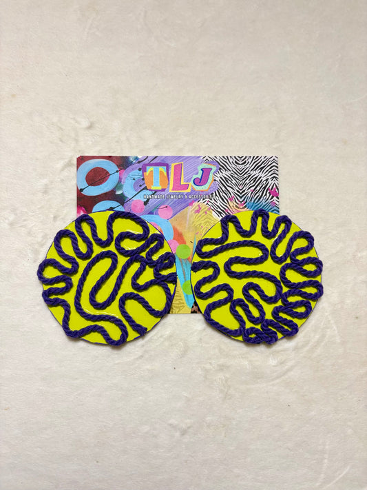 Journee Stud Earrings - Gleeful Green- 3.5 Inches