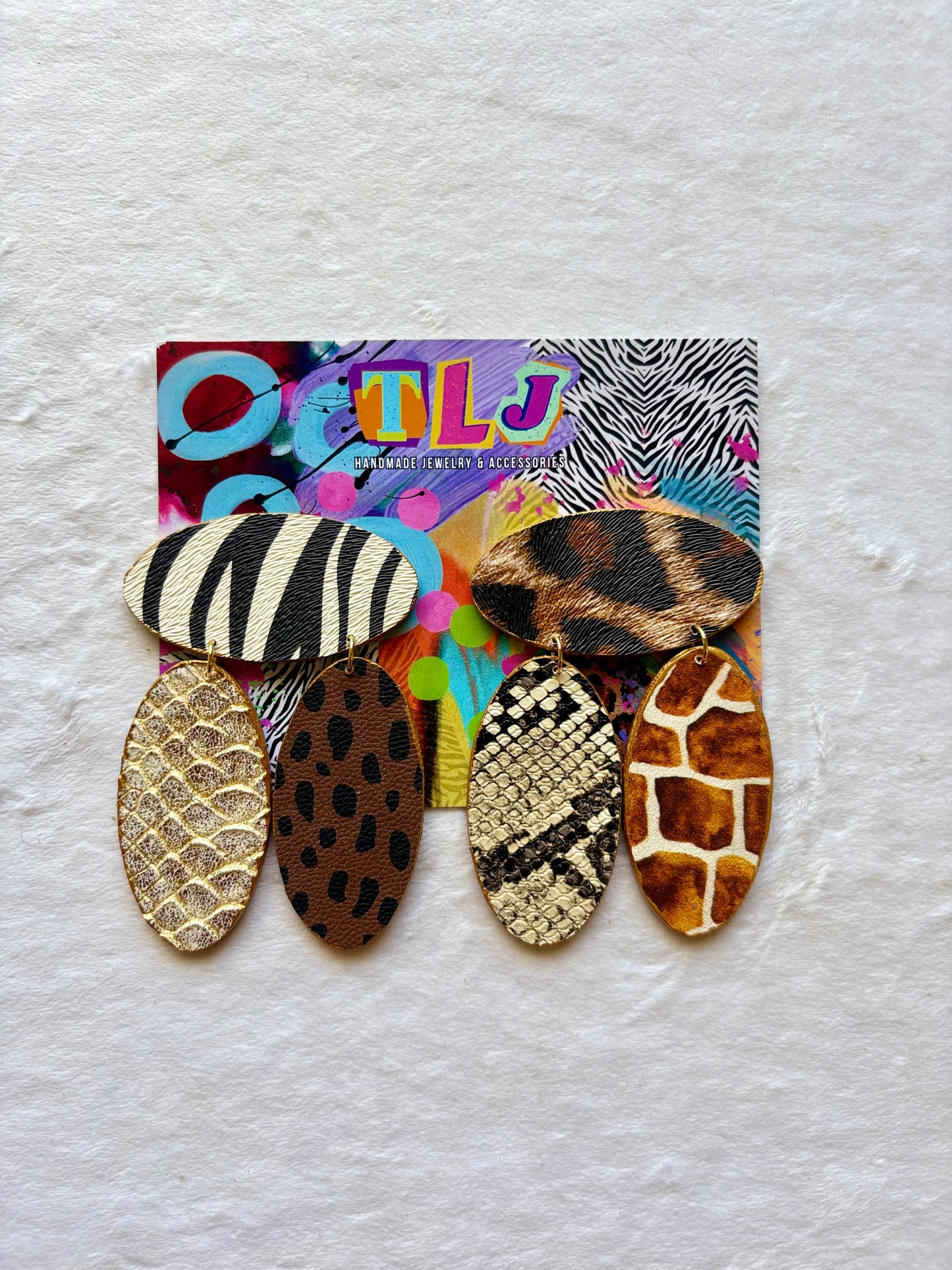 Trinity Stud Earrings 1of 1- Mixed Print