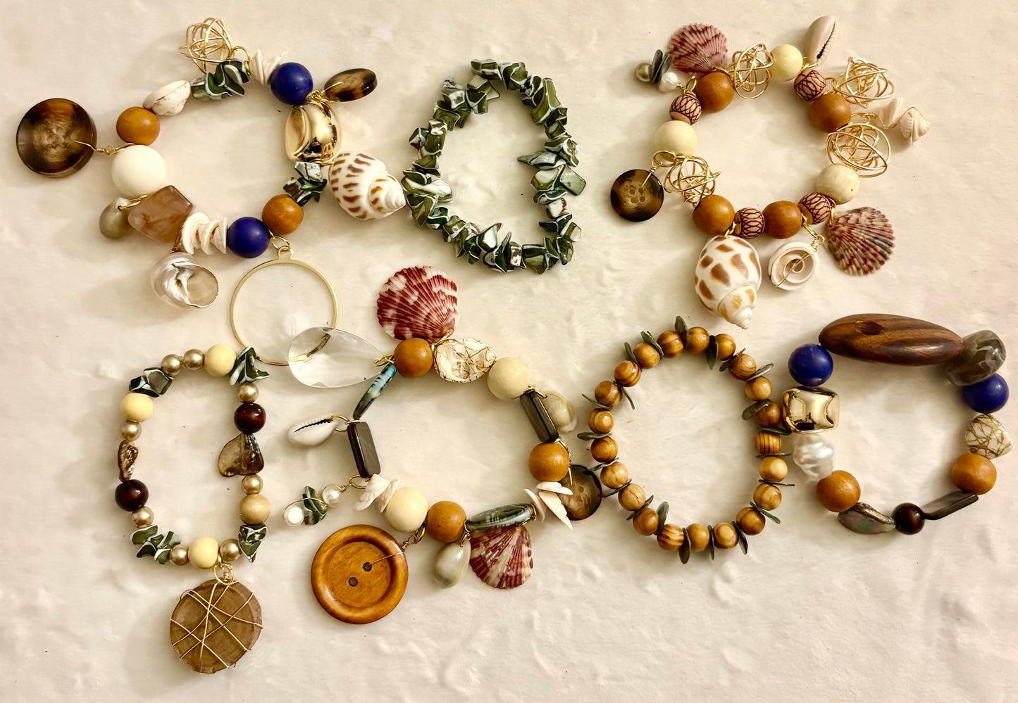 Oceanside Bracelet Stack of 7 |Size 7.75 Inch Stretch Bracelets