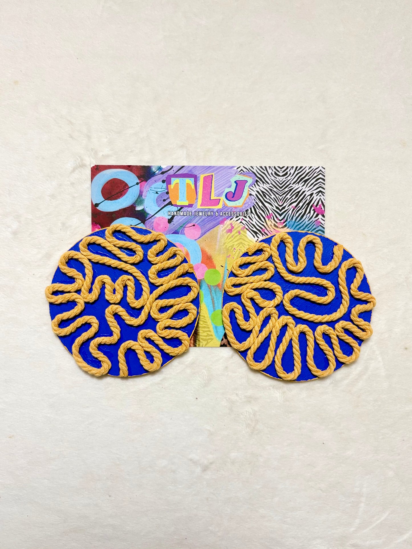 Journee Stud Earrings - Brilliant Blue- 3.5 Inches