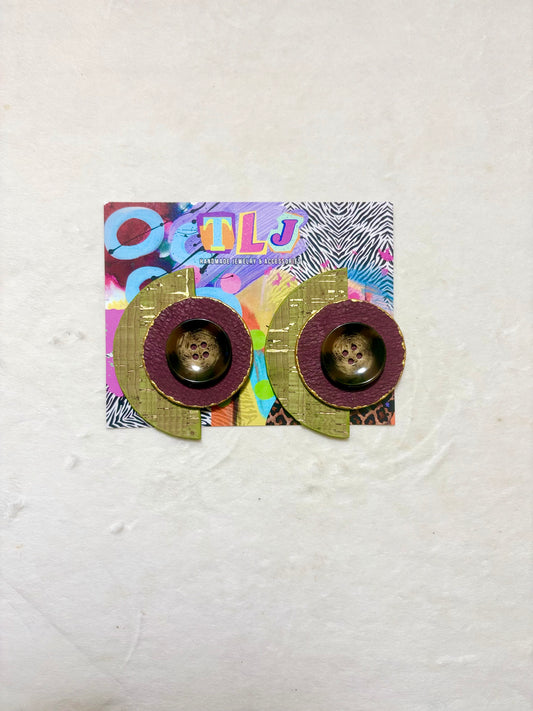 Christina- Olive Cork Stud Earrings