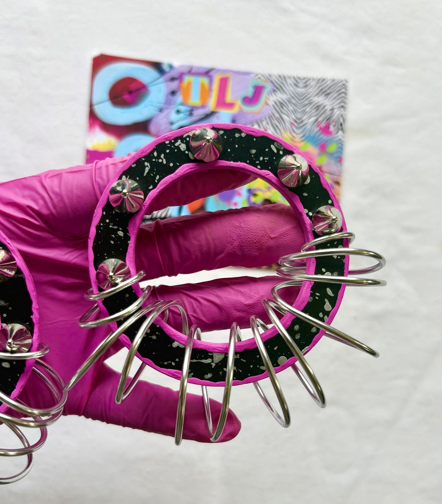 Luna Hoops Stud Earrings - Pink Noire
