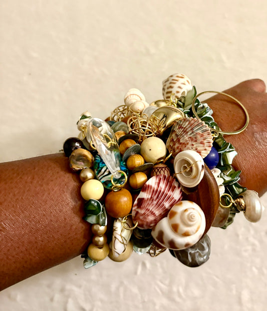 Oceanside Bracelet Stack of 7 |Size 7.75 Inch Stretch Bracelets