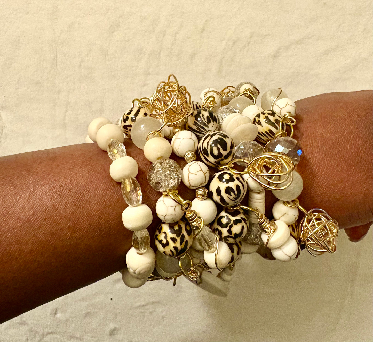 Jasmine Bracelet Stack of 6 |Size 7.75 Inch Stretch Bracelets
