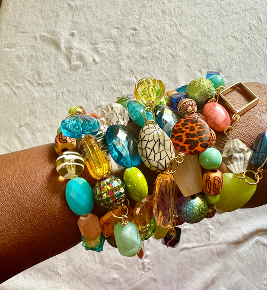 Alicia Bracelet Stack of 7| Size 7.75 Inch Stretch Bracelets