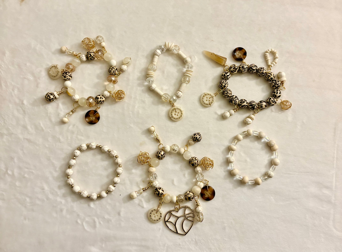 Jasmine Bracelet Stack of 6 |Size 7.75 Inch Stretch Bracelets