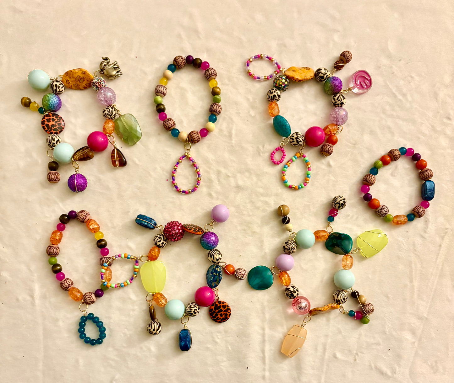 Brielle Bracelet Stack of 7 |Size 7.75 Inch Stretch Bracelets