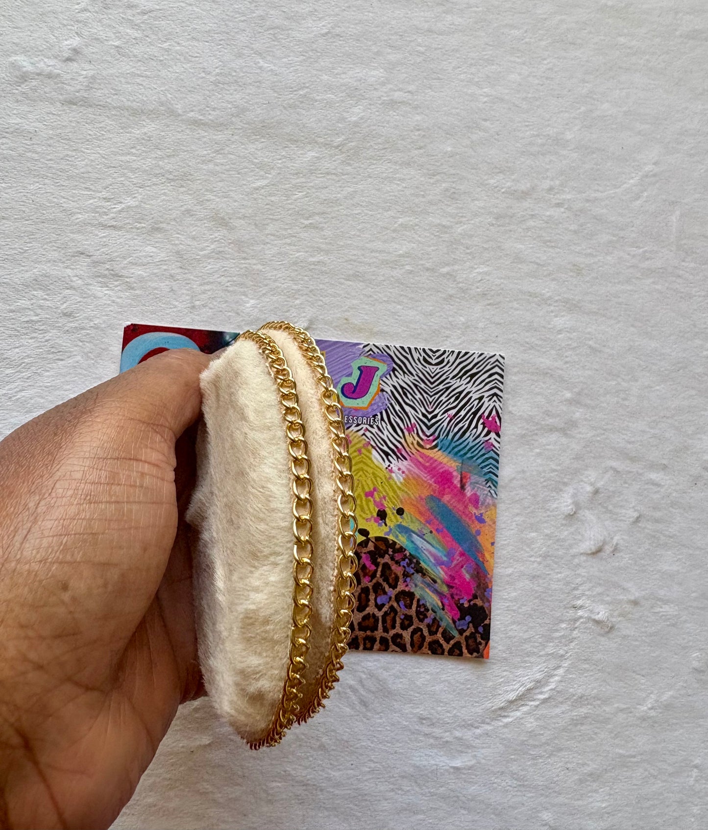 Luxurious Life Statement Stud Earrings 3.5 Inches- Off White