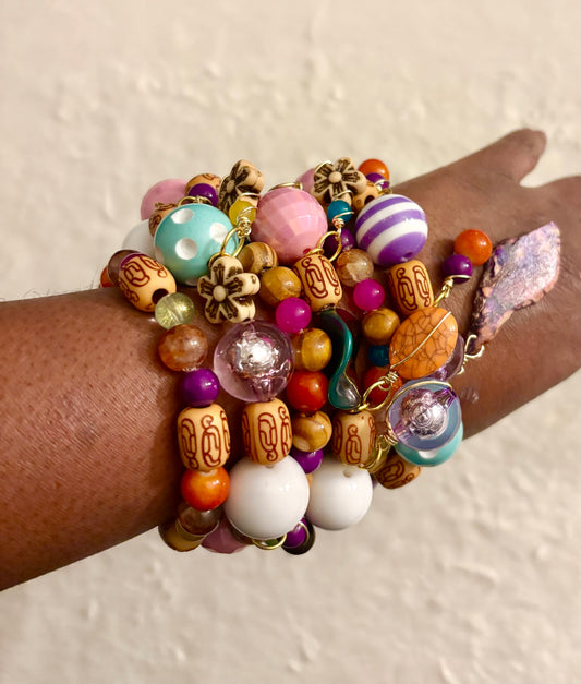 Candice Bracelet Stack of 6 |Size 7.75 Inch Stretch Bracelets