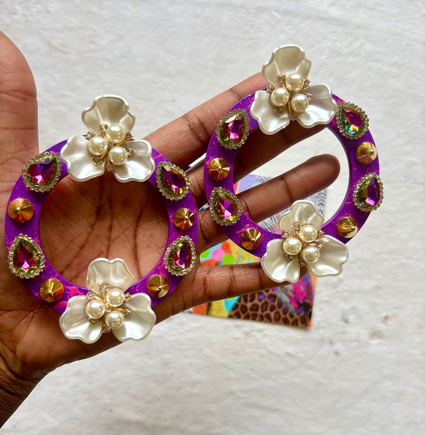 Violetta Hoops Stud Earrings