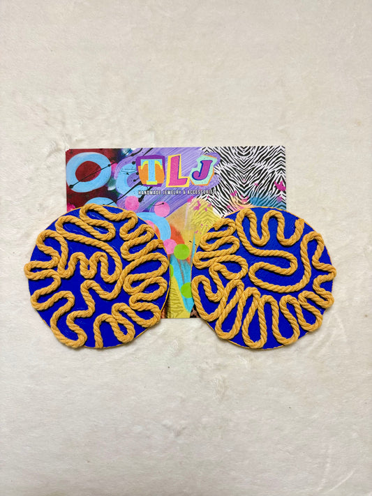 Journee Stud Earrings - Brilliant Blue- 3.5 Inches