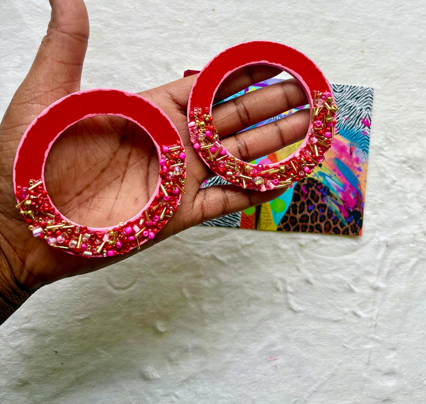 Rock Candy Hoop Stud Earrings