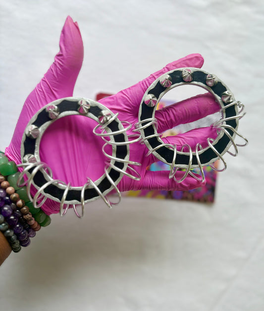 Luna Hoops Stud Earrings - Nubian Noire