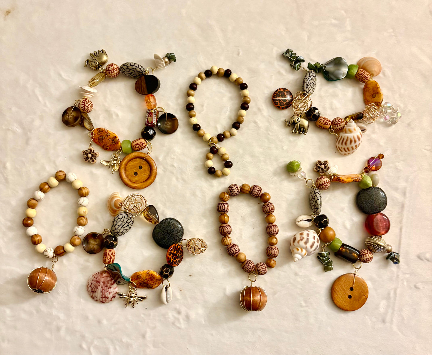 Serena Bracelet Stack of 7 |Size 7.75 Inch Stretch Bracelets