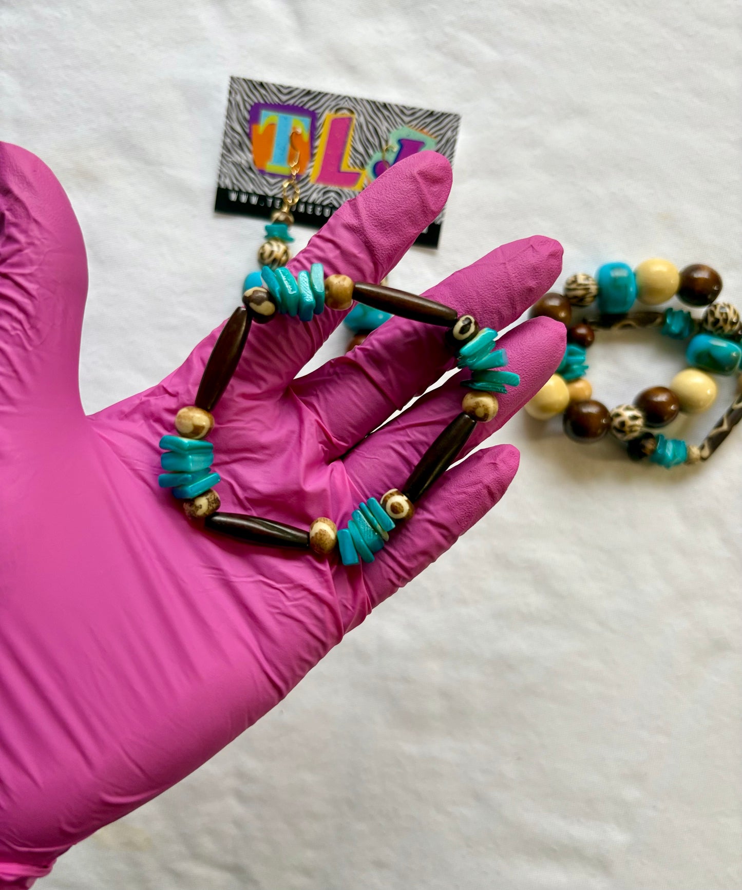 Cow Gurl Bracelet Stack of 5 Set & Earrings | Size 7.75 Inch Stretch Bracelets