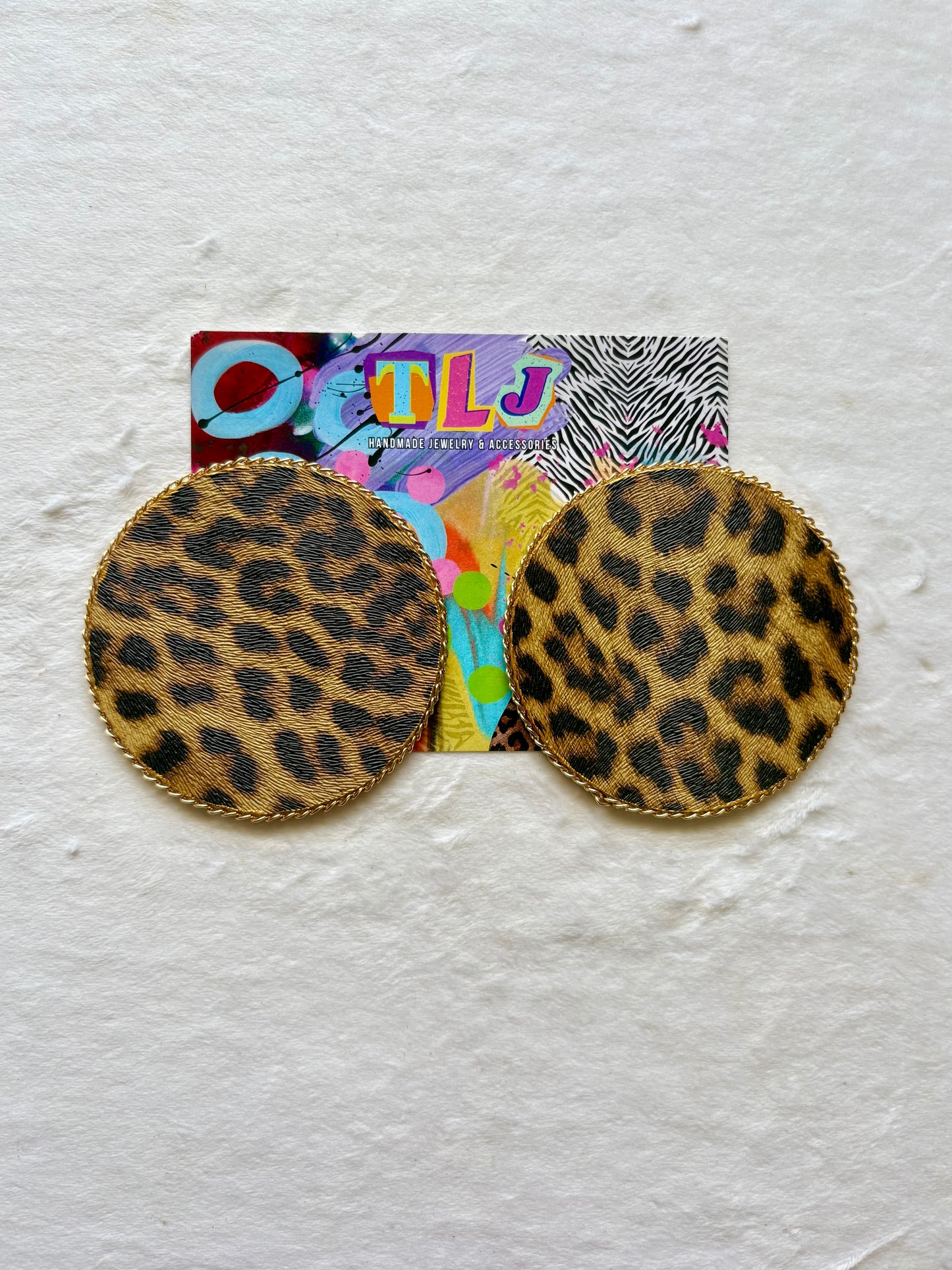 Luxe Leopard Statement Stud Earrings 3.5 Inches