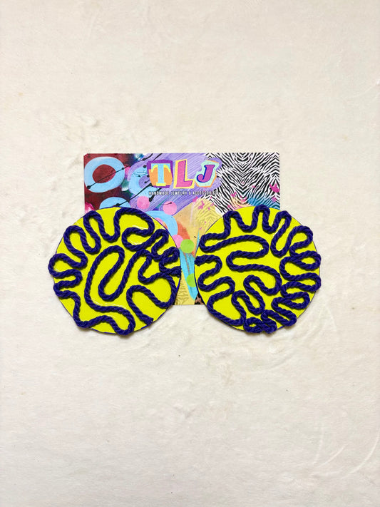 Journee Stud Earrings - Gleeful Green- 3.5 Inches