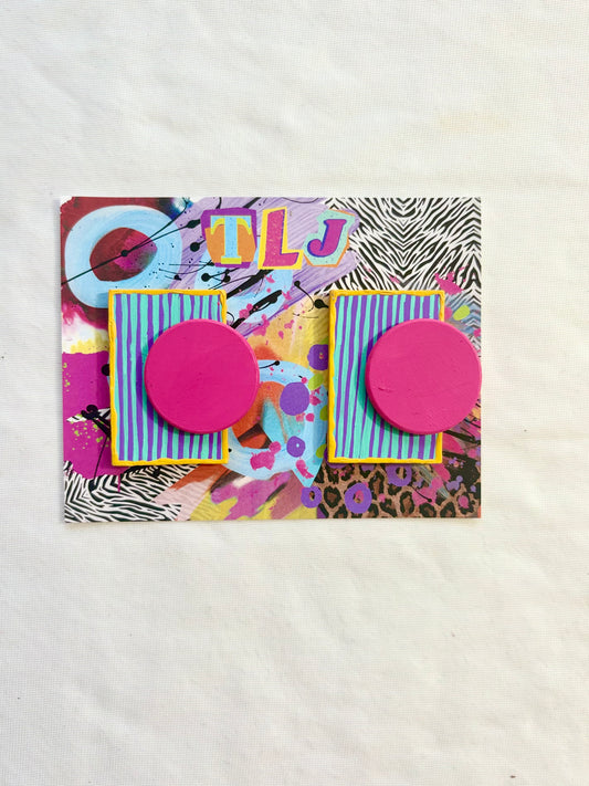 Ashlyn Stud Earring - Pink & Patina