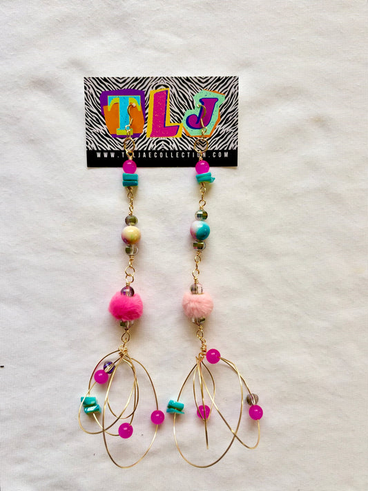 Y2K Bracelet Stack Set of 5 & Earrings | Size 7.75 Inch Stretch Bracelets
