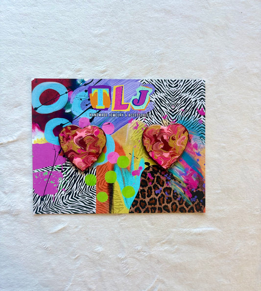 Candy Hearts Mini Stud Earring- Romantic Rouge