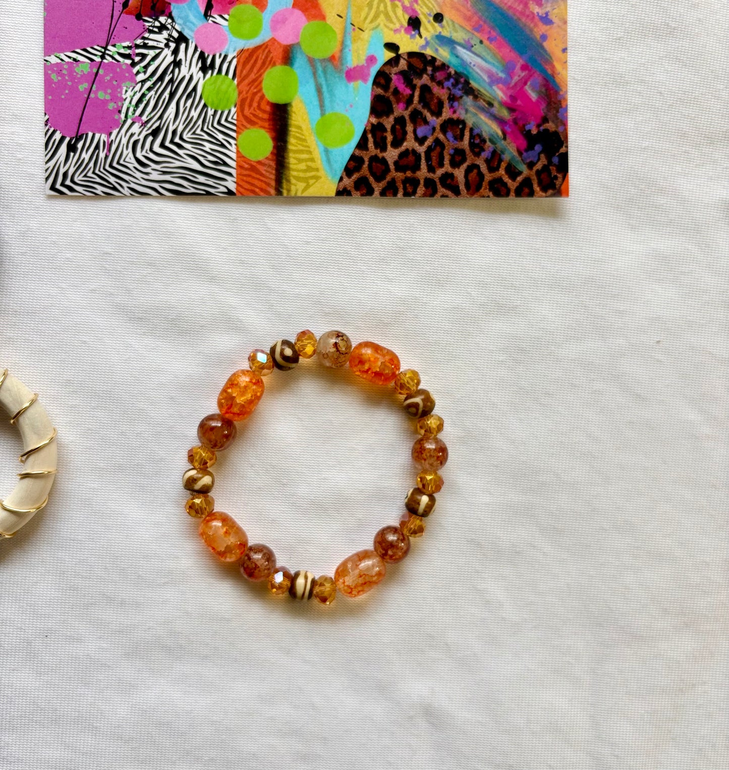 Shelia Bracelet Stack of 5 Set & Earrings | Size 7.75 Inch Stretch Bracelets