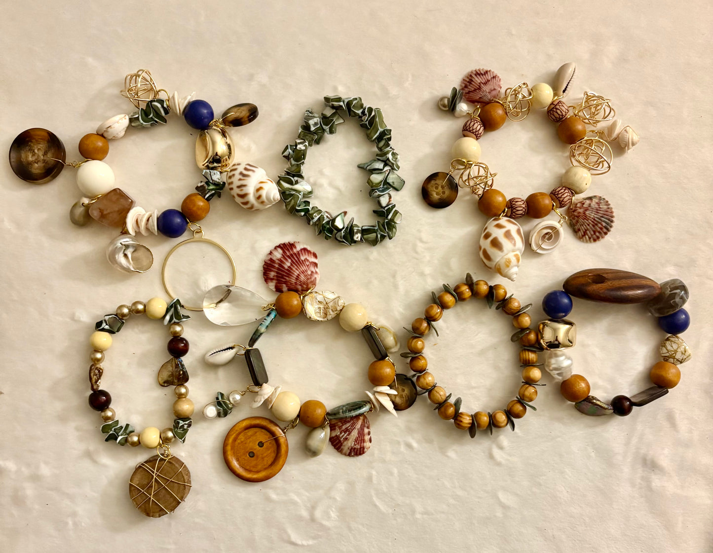 Oceanside Bracelet Stack of 7 |Size 7.75 Inch Stretch Bracelets