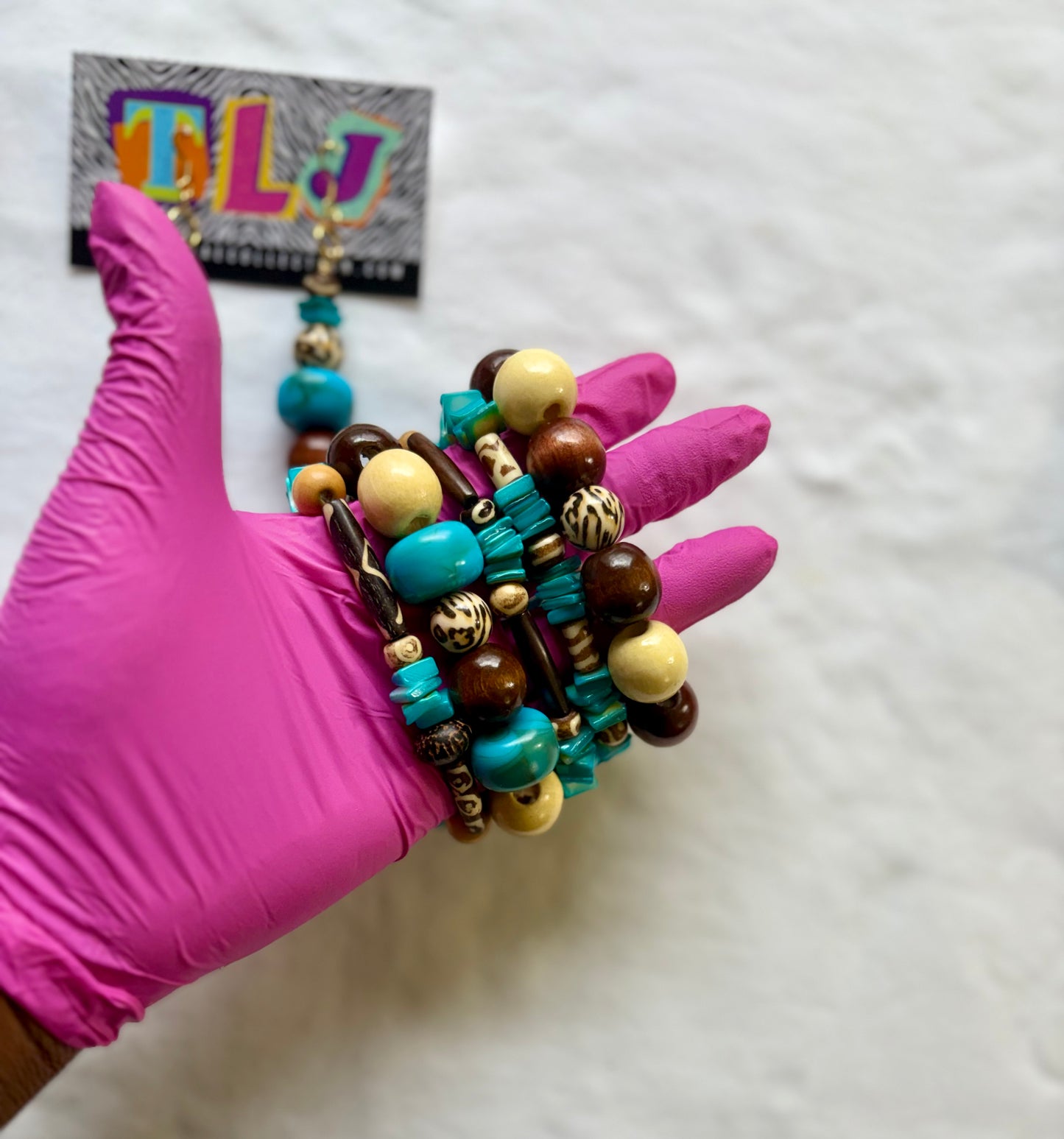 Cow Gurl Bracelet Stack of 5 Set & Earrings | Size 7.75 Inch Stretch Bracelets