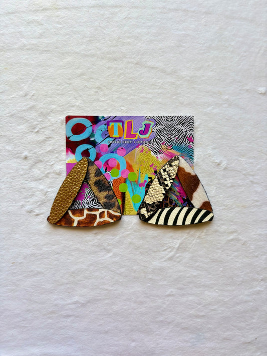 Tribecca Stud Earrings- Mixed Prints